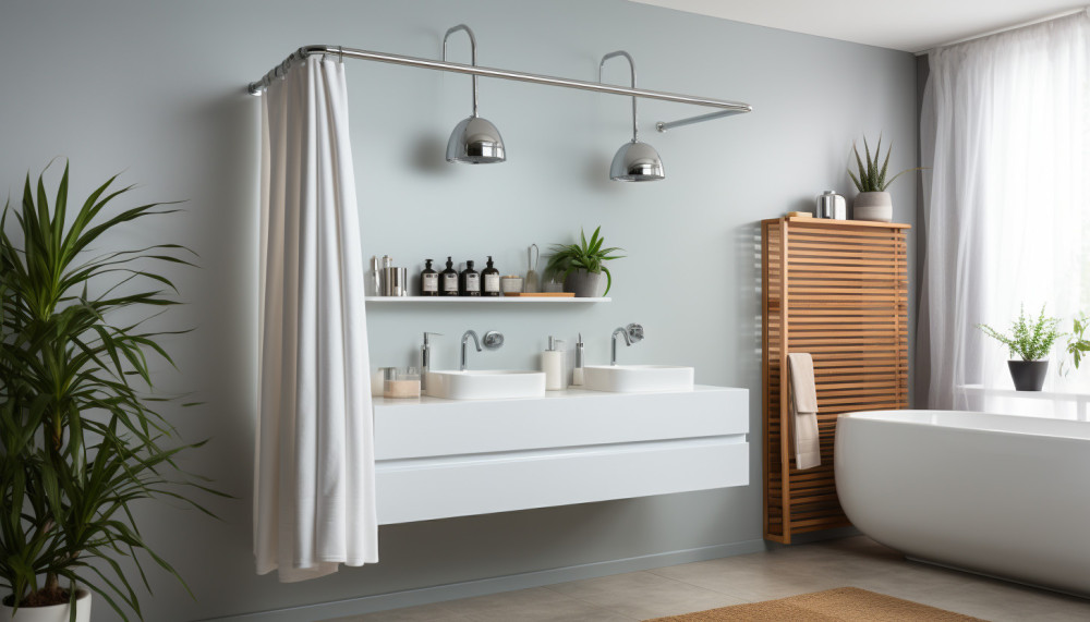 Wie bringe ich die Duschstange zum Aufhängen eines Vorhangs an?